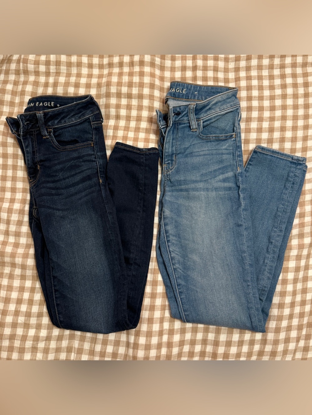 American Eagle Outfitters Skinny Jeans - Dark Blue & Light Blue Washes